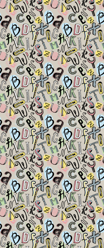 Vinyl teppich schlafzimmer im nordischen alphabet - TenStickers