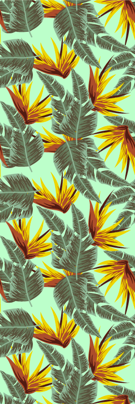 Vinyl teppich schlafzimmer mit grünen und gelben blättern - TenStickers