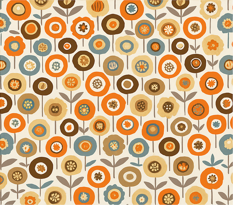 Vinyl teppich nordisch bunte vintage blumen - TenStickers