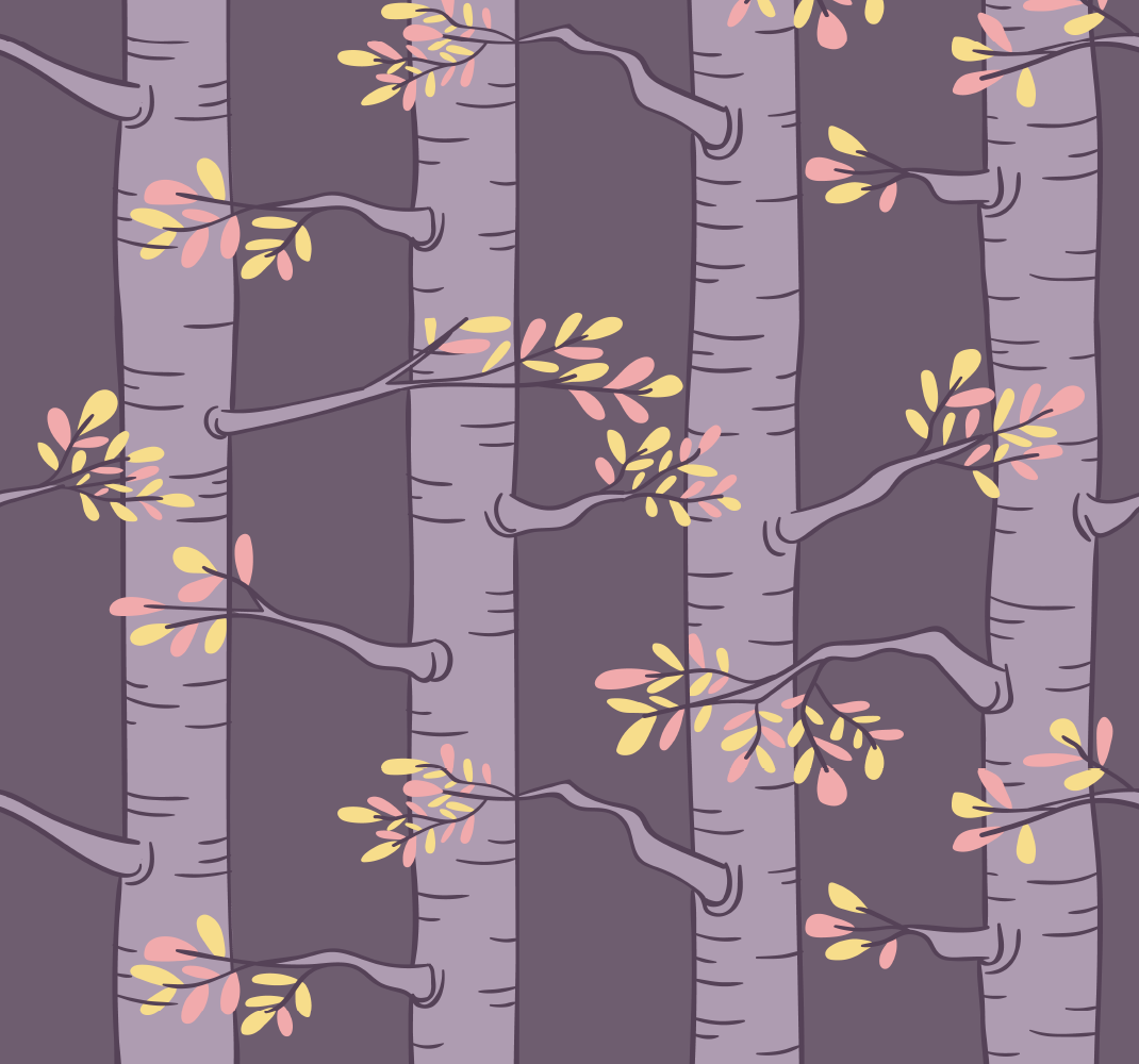 Vinyl teppich nordisch mit waldtapete nordische bäume - TenStickers