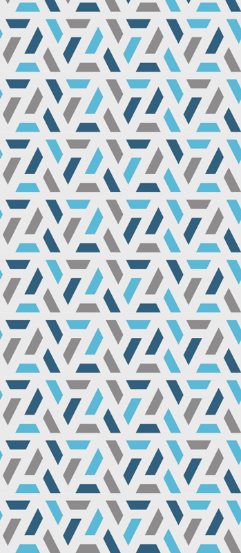 Vinyl teppich nordisch blau-grünes geometrisches muster - TenStickers