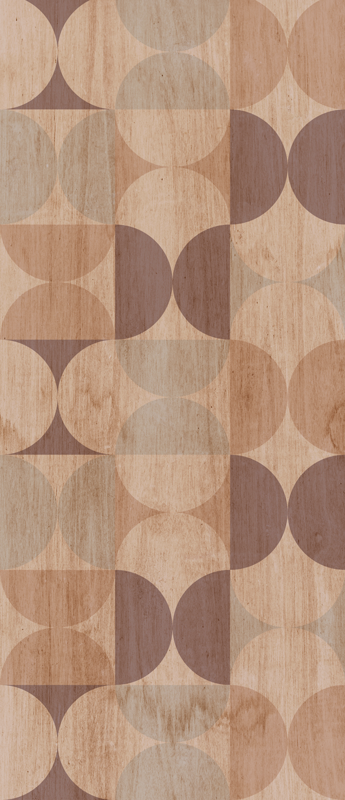 Vinyl teppich nordisch braunes geometrisches holzdesign - TenStickers