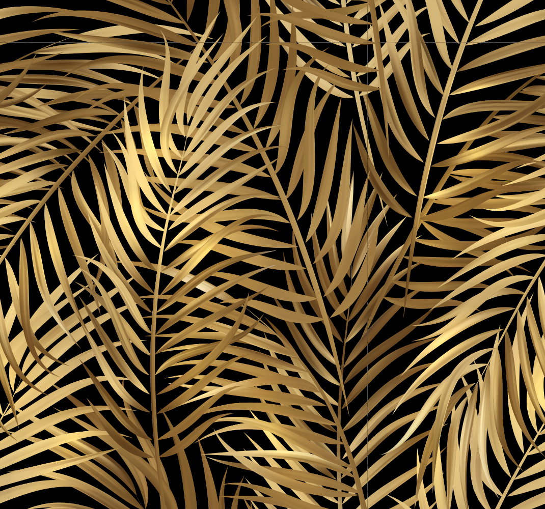 Vinyl teppich natur mit goldenen blättern - TenStickers