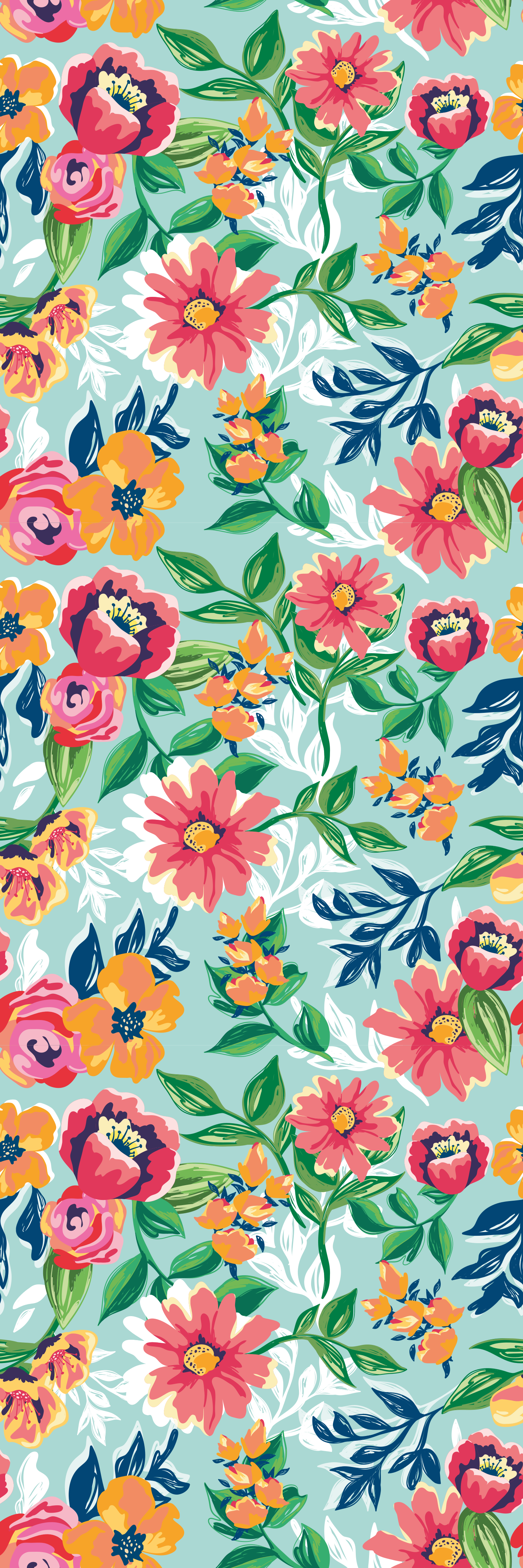 Vinyl teppich natur mit buntem wilden muster - TenStickers