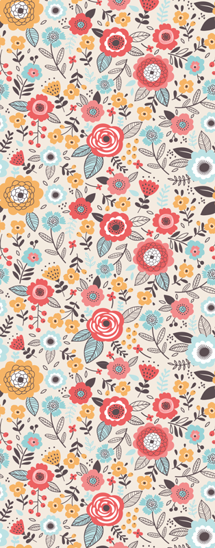 Vinyl teppich natur mit blumenmuster 'ditsy' - TenStickers