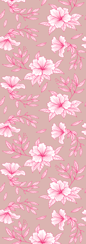 Vinyl teppich natur neon pink lotus - TenStickers