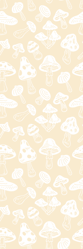 Vinyl teppich natur mit beigen pilzdesigns - TenStickers