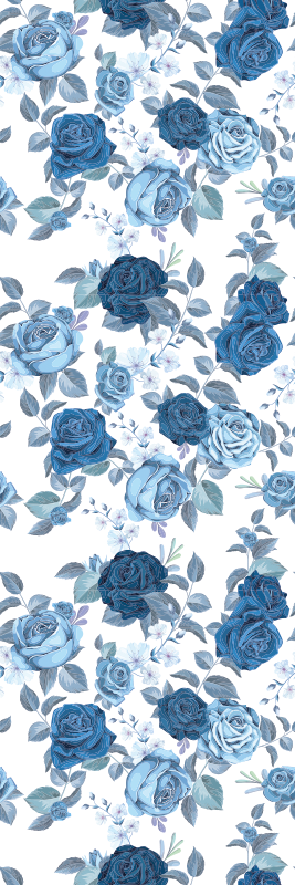 Vinyl teppich natur in blauem wilden muster - TenStickers