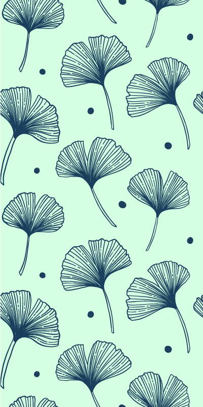 Vinyl teppich natur mit floralem blauen muster - TenStickers