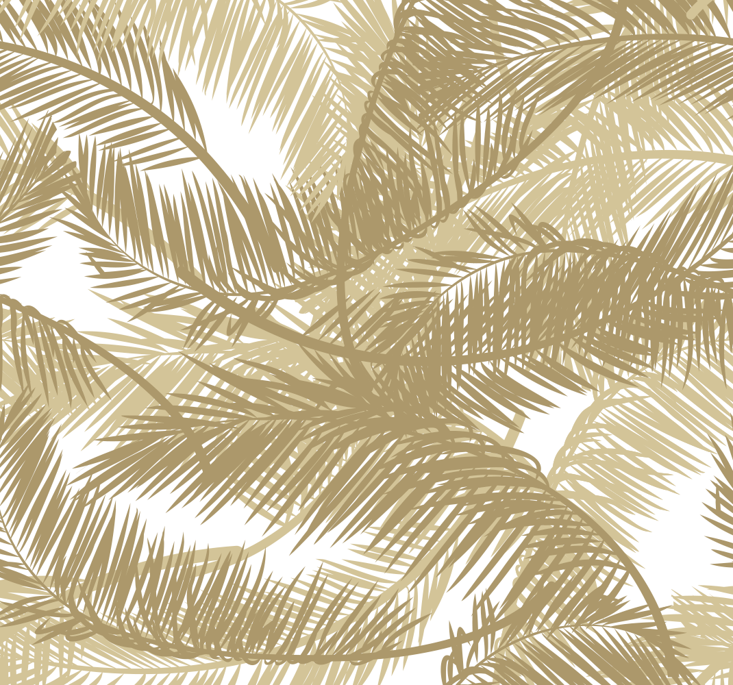 Vinyl teppich natur tropischer palmenbaum gold exotisch - TenStickers