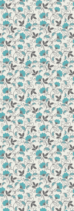 Vinyl teppich natur in teal lotusblüte - TenStickers