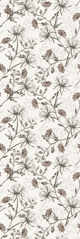 Vinyl teppich natur mit vintage beigen blumen minimalistisch - TenStickers