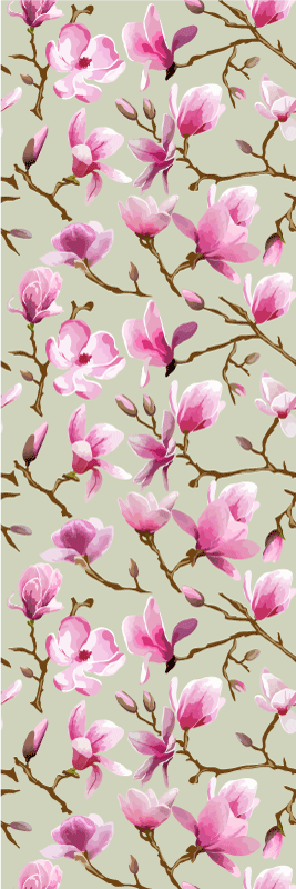 Vinyl teppich natur mit wunderschönem lila magnolienbaum - TenStickers
