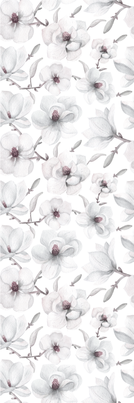 Vinyl teppich natur mit elegantem magnolienzweig - TenStickers