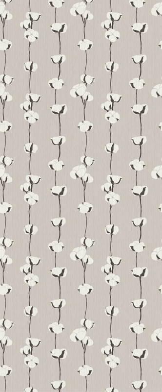Vinyl teppich natur mit künstlerischen baumwollblumen - TenStickers