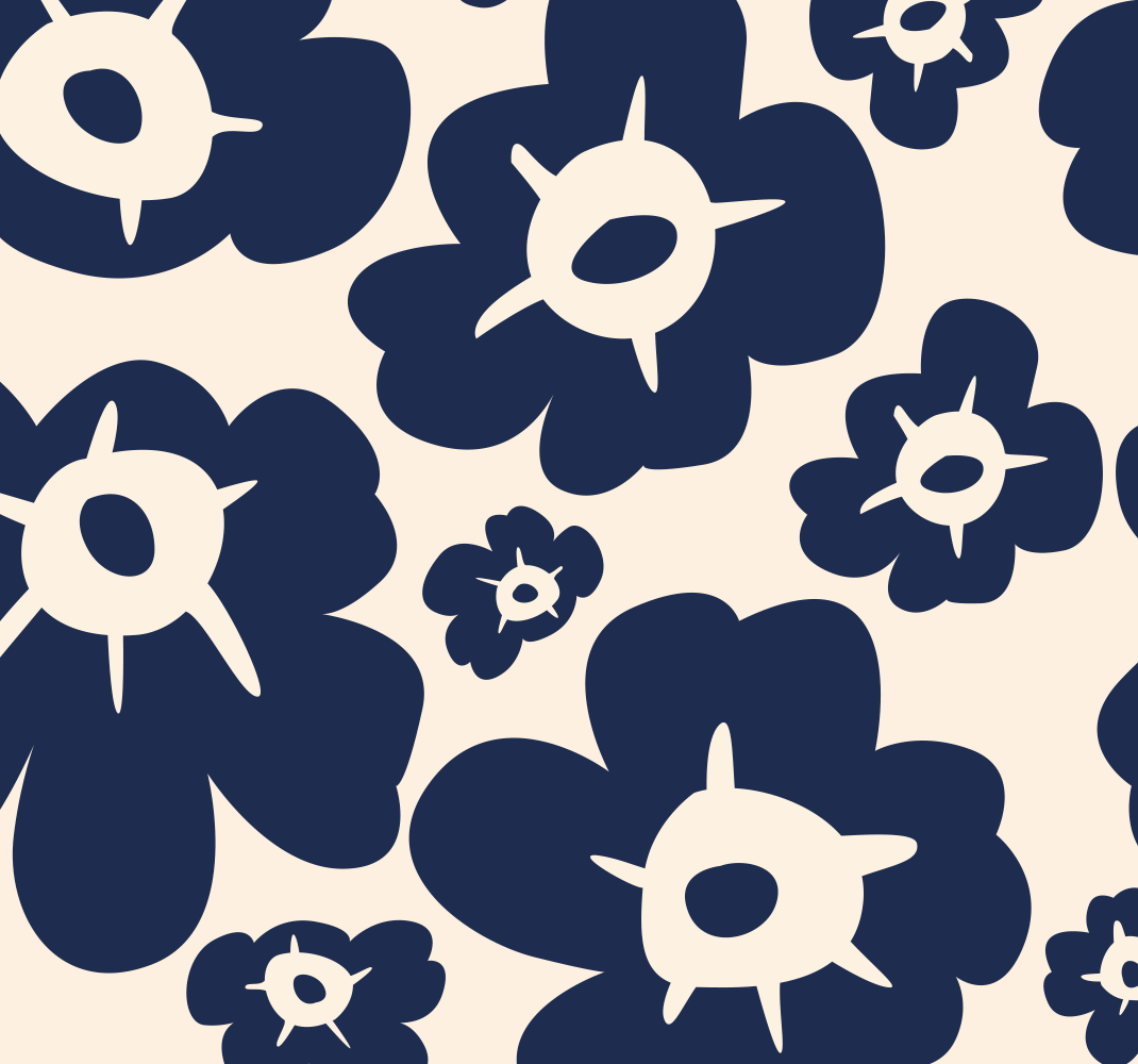 Vinyl teppich natur in dunkelblauem mohn - TenStickers