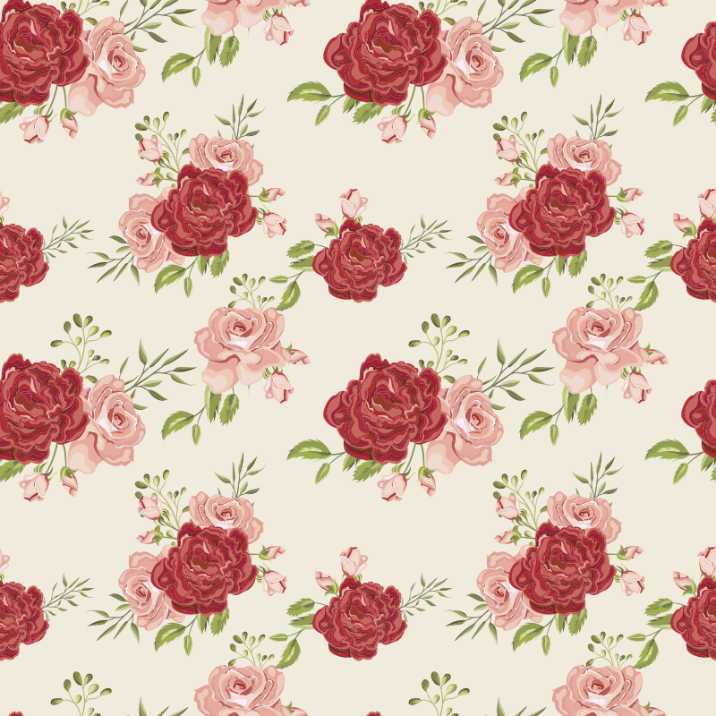 Vinyl teppich natur anmutige rosen - TenStickers