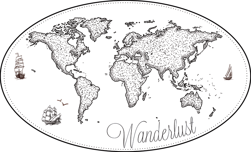 Vinyl teppich weltkarte vinilo wanderlust weltkarte - TenStickers