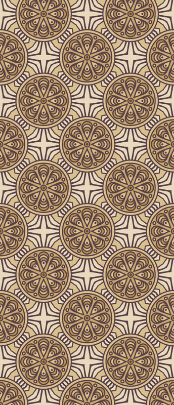 Vinyl teppich vintage damaskus stil kreise - TenStickers