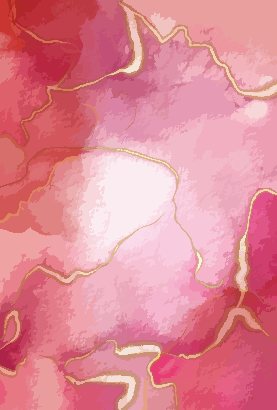 Moderner vinyl teppich in pink und gold marmoroptik - TenStickers