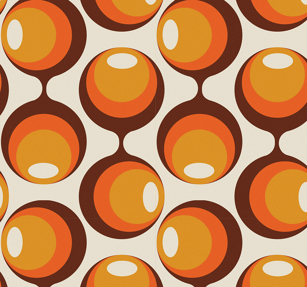 Vinyl teppich vintage im halbovalem design der 70er - TenStickers
