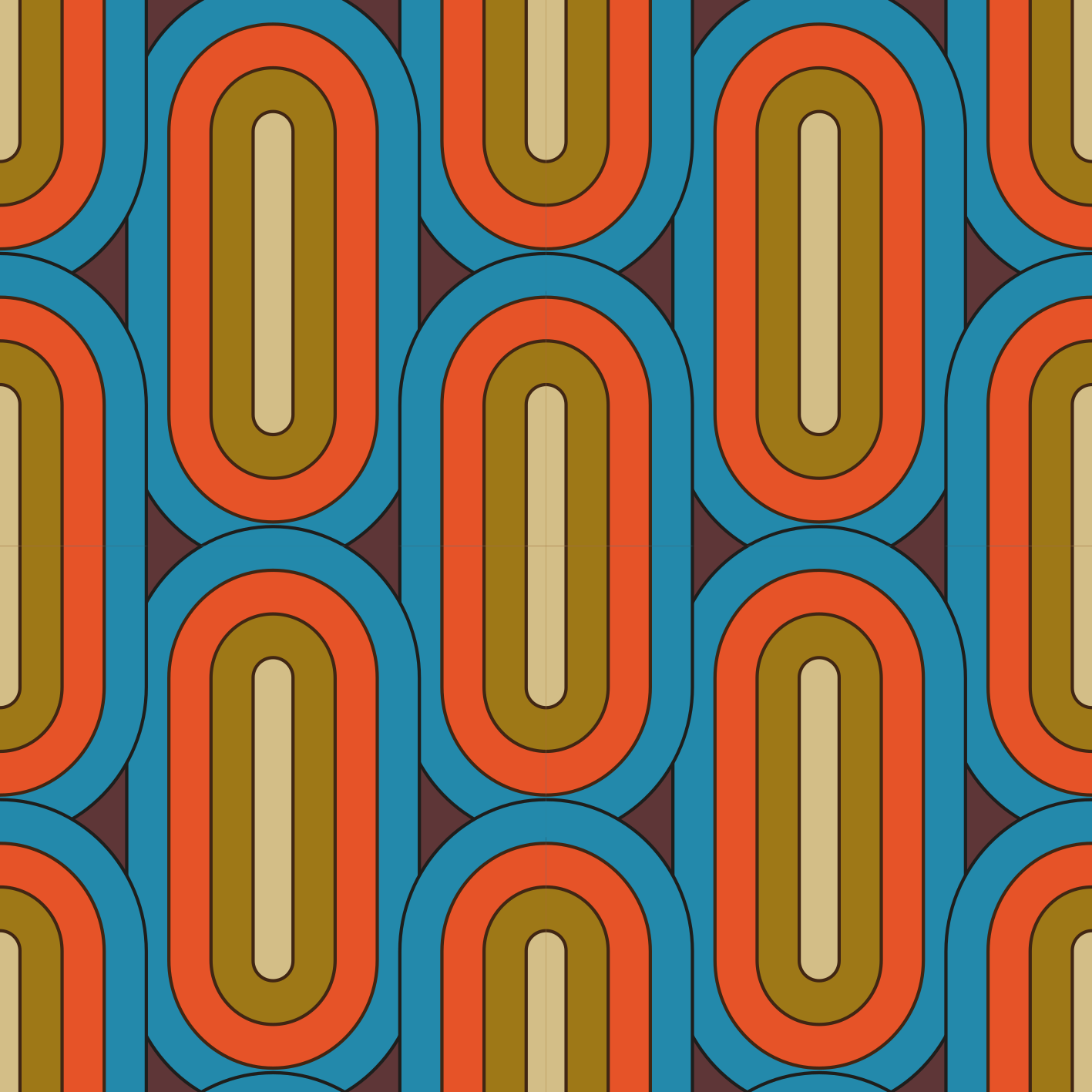 Vinyl teppich vintage in retro runder blauer farbe - TenStickers