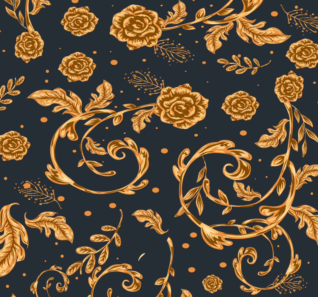 Vinyl teppich vintage mit goldenem blattdesign - TenStickers