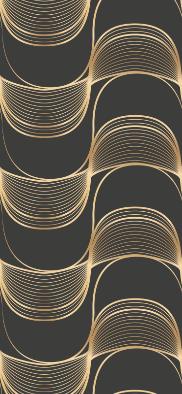 Vinyl teppich vintage mit goldenem wellenmuster - TenStickers