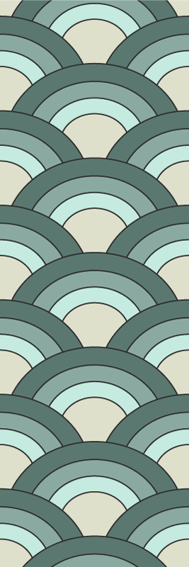 Vinyl teppich vintage mit blauem schuppenmuster - TenStickers