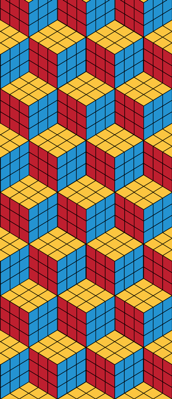 Vinyl teppich vintage rubik würfel original muster - TenStickers