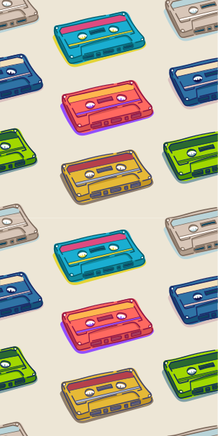 Vinyl teppich vintage im retro kassettenmuster - TenStickers