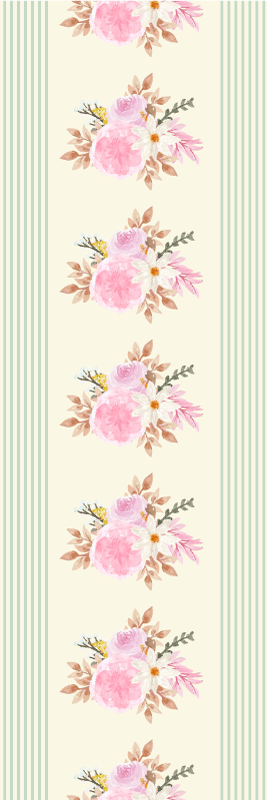 Vinyl teppich vintage mit gestreiftem blumendesign - TenStickers