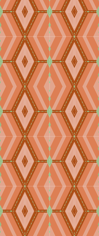 Vinyl teppich vintage mit geometrischen herbstlichen tönen - TenStickers