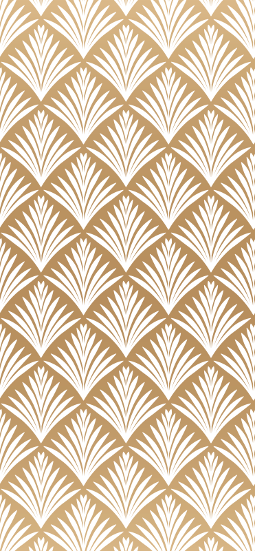 Vinyl teppich vintage mit goldenen blättern im dekorstil - TenStickers