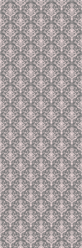 Vinyl teppich vintage mit grau-pinkem linienmuster - TenStickers
