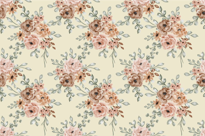 Vinyl teppich vintage mit romantischen rosenmotiven - TenStickers