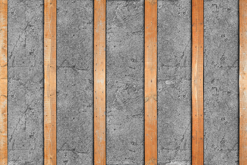 Vinyl teppich textur holzplanken auf beton - TenStickers