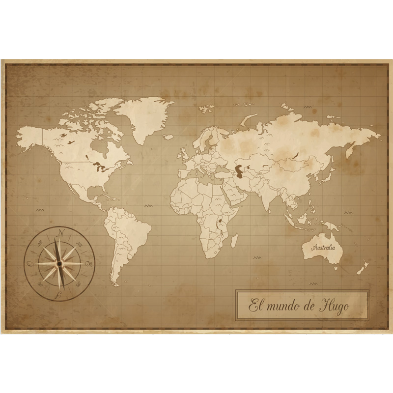 Vinyl teppich weltkarte mit vintage weltkarte - TenStickers
