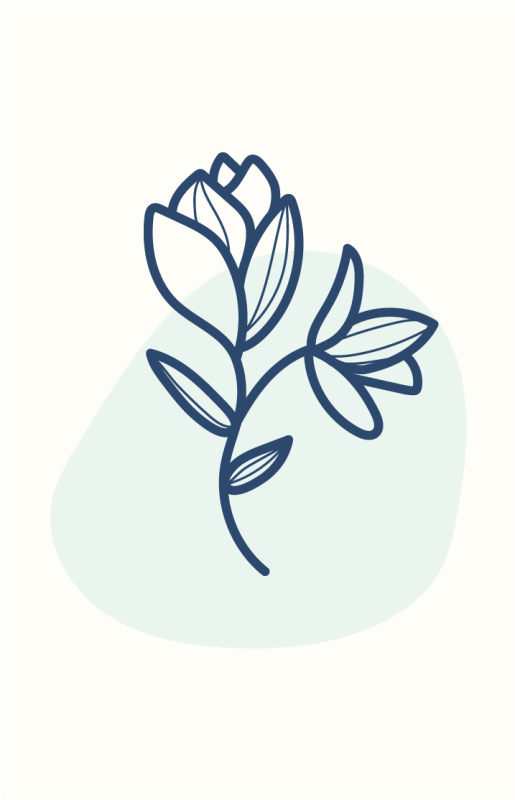 Vinyl teppich blumen botanische konturzeichnung - TenStickers