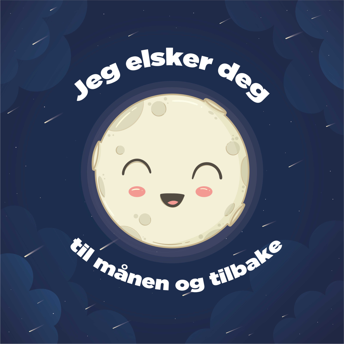 Vinyl teppich text ich liebe dich bis zum mond - TenStickers