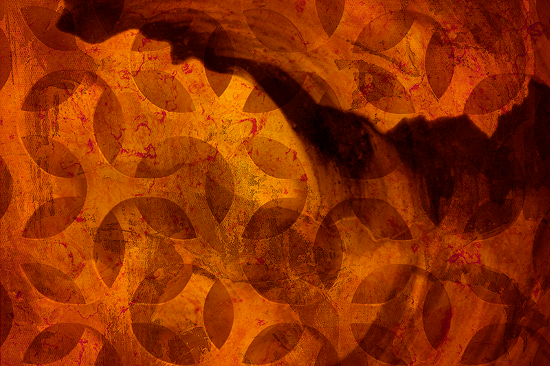 Vinyl teppich geometrisch in orangefarbenem design - TenStickers