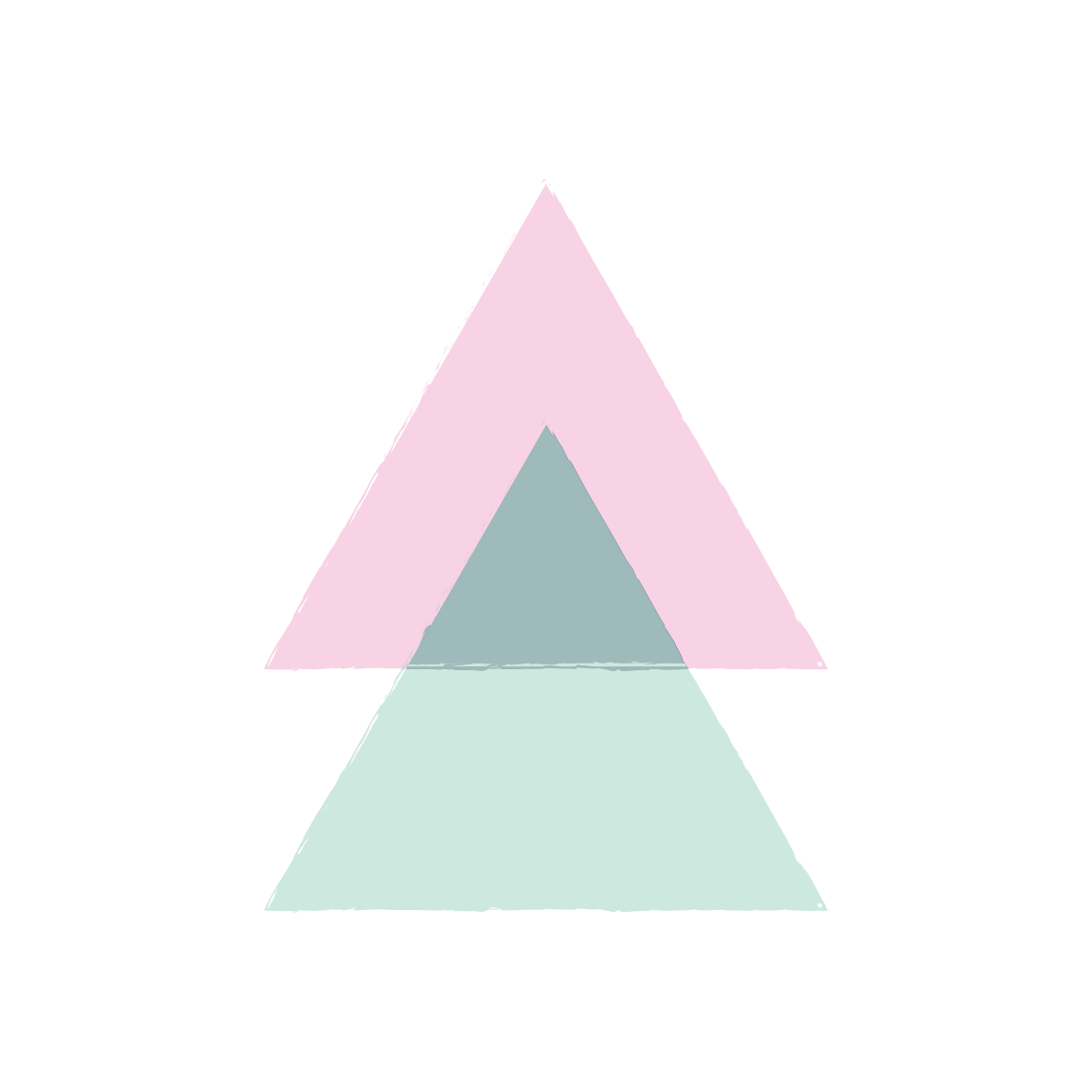 Geometrischer vinyl teppich mit blauen und rosa dreiecken - TenStickers
