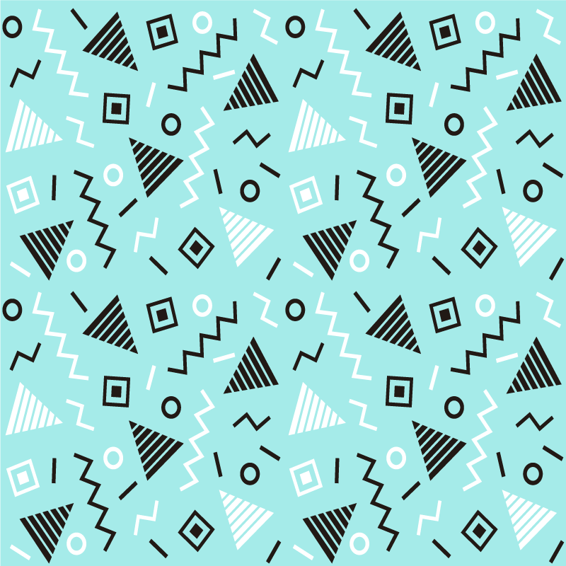 Vinyl teppich geometrisch im memphis stil der 80er - TenStickers