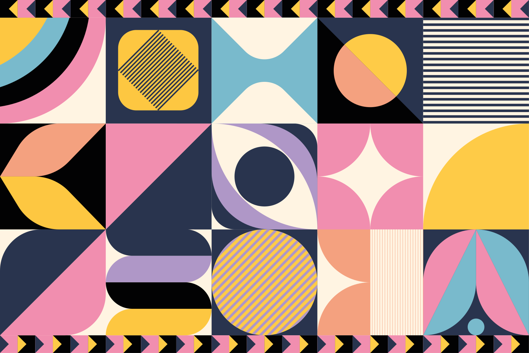 Vinyl teppich geometrisch mit figurenmalerei - TenStickers