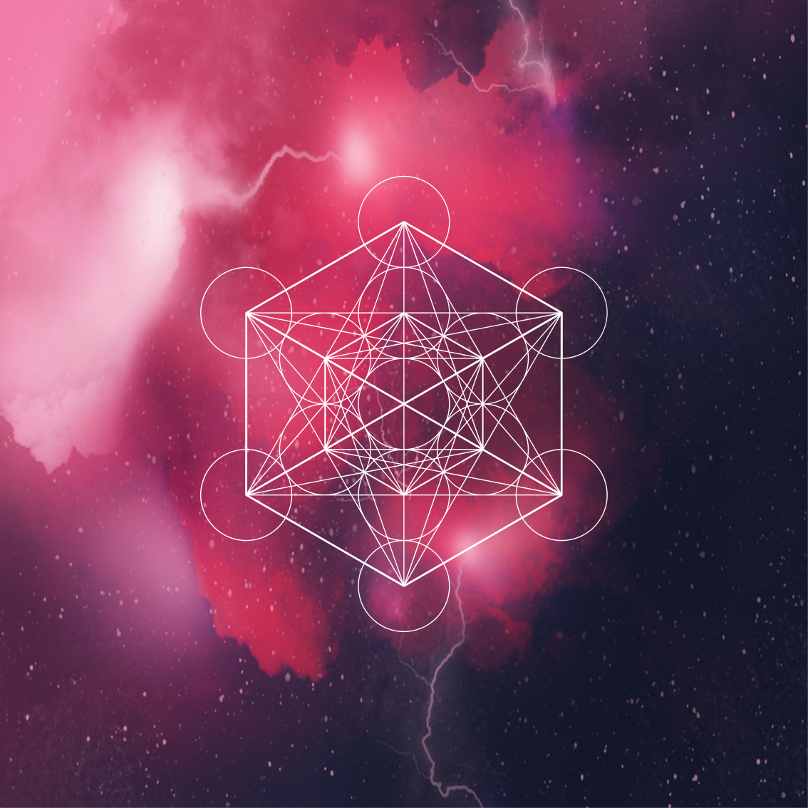 Vinyl teppich geometrisch mit metatron-symbol - TenStickers