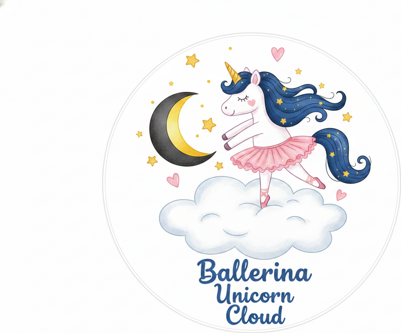 Vinyl teppich kinderzimmer ballerina einhorn auf wolke - TenStickers