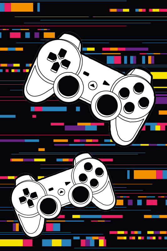 Vinyl teppich spiele mit buntem fernbedienungskonsole - TenStickers
