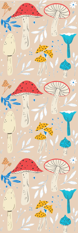 Vinyl teppich wohnzimmer klassische pilze beiger hintergrund - TenStickers