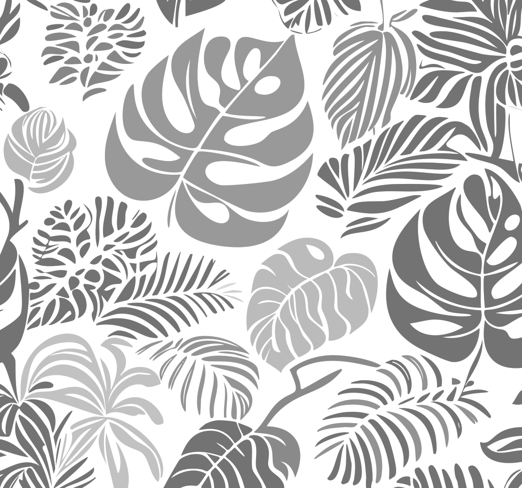Vinyl teppich grau mit monstera-blättern - TenStickers