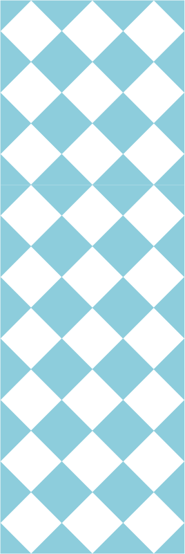 Vinyl teppich flur mit blau-weißem karodesign - TenStickers